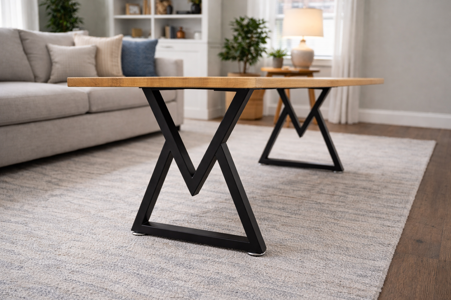 Teal Blue Epoxy River Coffee Table